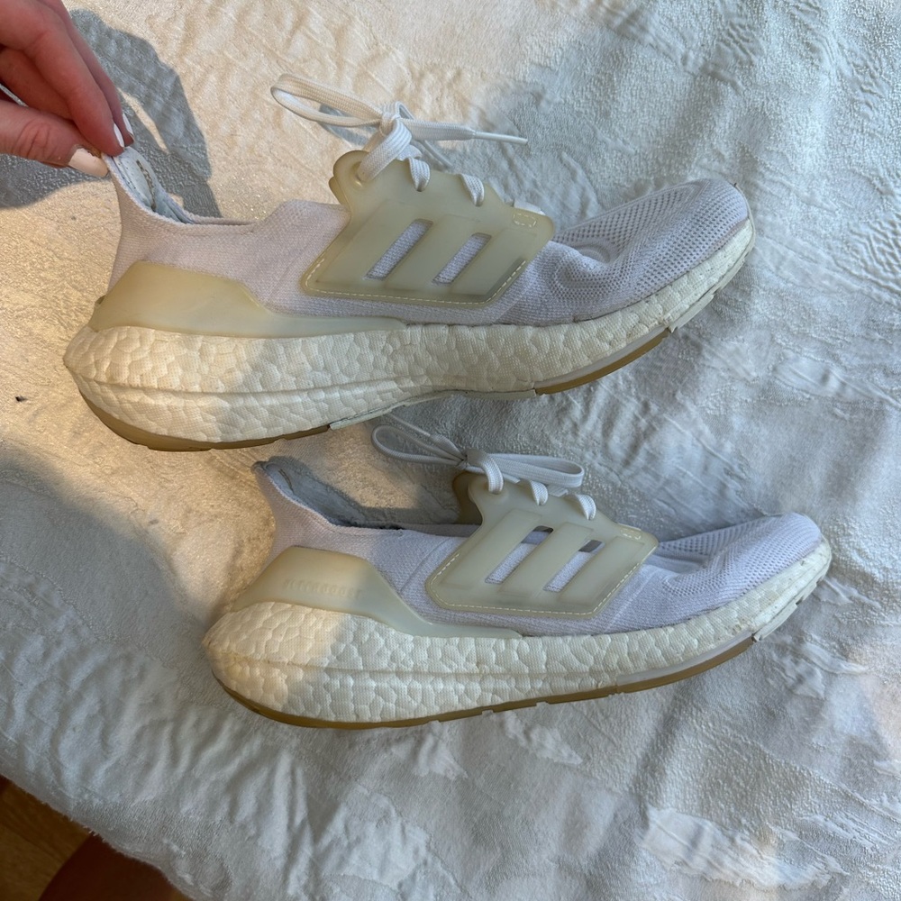Adidas White and Cream Sneakers